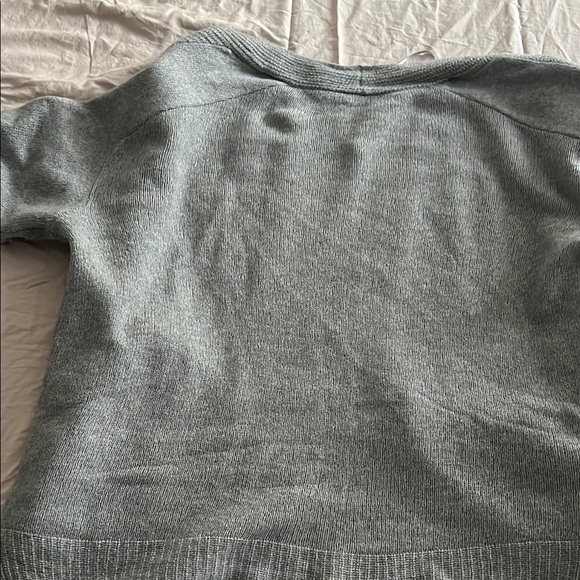 Gray Ribbed Knit Cardigan Sweater - Picture 7 of 9